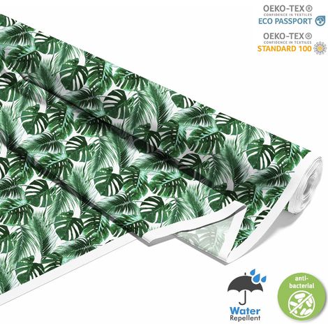 TESSUTI DECORATIVI PER ESTERNI OXFORD - Motivo Foglie Verdi Tropicali (1/5)