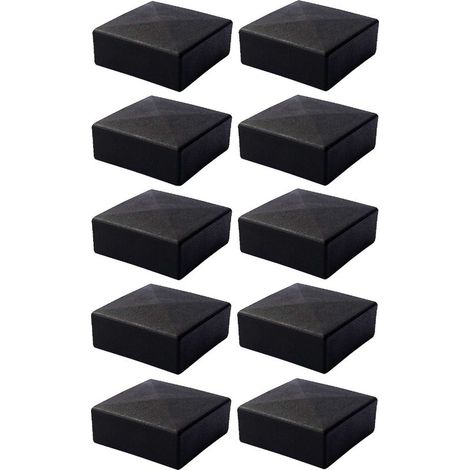 Confezione da 10 tappi terminali quadrati avvolgenti in LDPE – Protezione estetica per tubi da 60 x 60 mm – Neri – Installazione semplice (1/2)