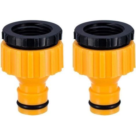 Plastique 3/4 '' and 1/2 '' BSP 2in1 Nez de Robinet d'arrosage à Visser débit Tap Connector Threaded Faucet Adapter 6 Pack (1/4)