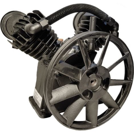 Abac – Tête de compression d'air 3 CV – Filtre à air – Pression 9 bar – Débit 21,8 m³/h – Cylindre en fonte – Volant 280 mm