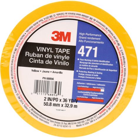 3M Rubans adhésifs en PVC doux, Couleur: YELLOW