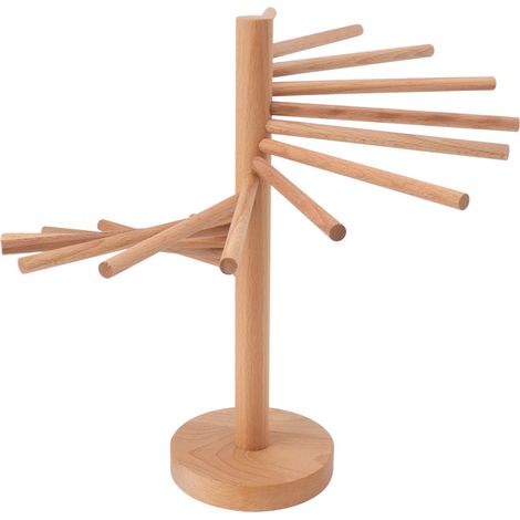 Zusammenklappbarer Nudeltrockner, 18 Stäbe, Nudeltrockner aus Holz, Nudelgestell, für die Küche (1/5)