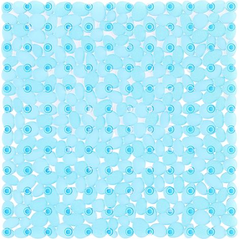 Tapis de douche carré 53 x 53 cm, lavable en machine, avec ventouses et trous d'évacuation, transparent