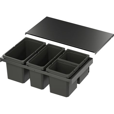 Vs Envi Flex XS-256 Abfalltrennsystem KB 800mm Mülltrennsystem 1x21/1x16/2x7 Liter Lava