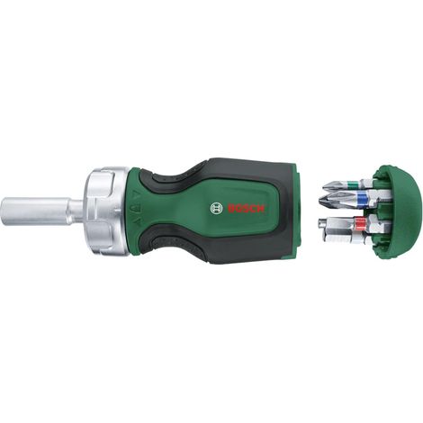 BOSCH 1600A032UZ Destornillador de trinquete con mango ancho y 6 puntas