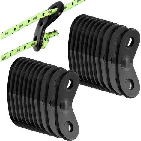 Lot de 20 tendeurs de corde en alliage d'aluminium pour tente de camping, résistants et antidérapants. (1/5)