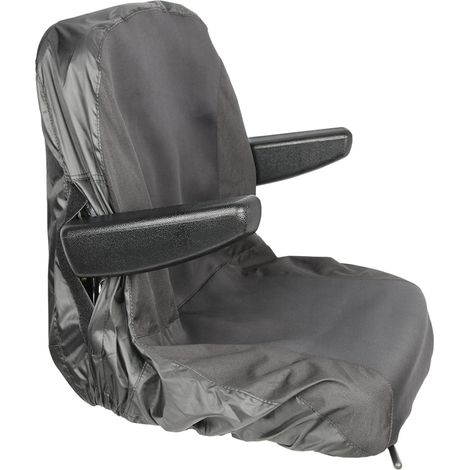 Waterproof Tractor Seat Cover with 2 Storage Pockets for Riding Mower (Large, Black) (1/5)