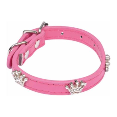 Collier Fantaisie pour Chien "Couronnes" 30cm Fuchsia