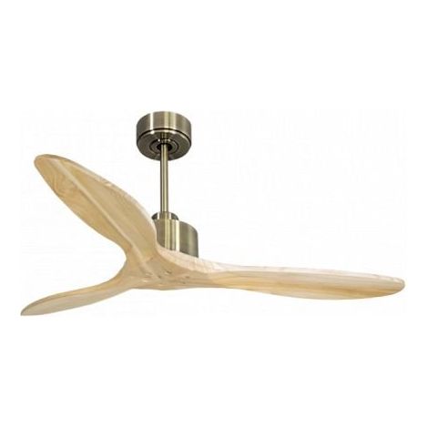 Modulo Slim de Klassfan - Ventilateur de plafond et destratificateur moteur DC laiton et pales bois clair 25 à 40 m²