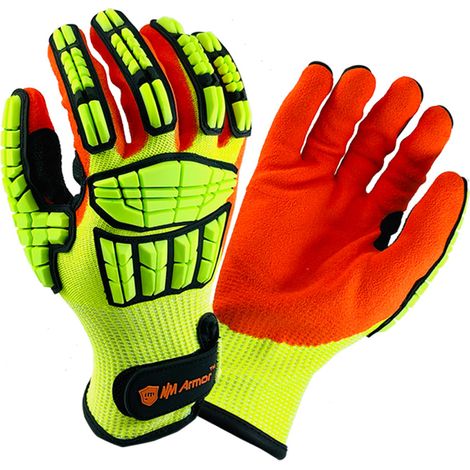 (XL) Gants antichoc, résistants aux coupures, surface de paume en nitrile antidérapante, assurant un fonctionnement de haute qualité.
