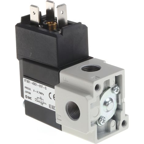 Electrodistributeur pneumatique SMC série VT307 fonction 3/2, Bobine/Bobine, G 1/8, 220V c.a. ( Prix pour 1 )