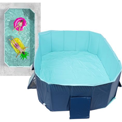 Piscine portative non gonflable renforcée 1,85 m - Foldable Pool PVC pour enfants, chiens et famille - Facile à utiliser et à transporter. (1/4)