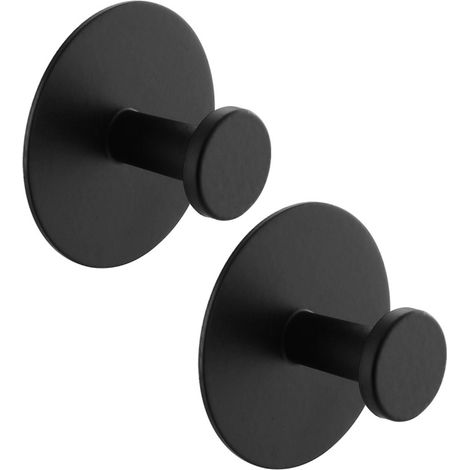 Patère Murale - Acier Inoxydable SUS304 - Sans Perçage - Pour Serviettes Chambre Cuisine Salle De Bain - Blanc - 2 Pièces
