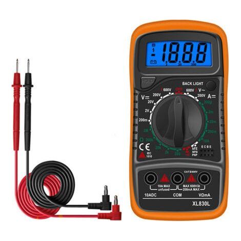 Digital Multimeter XL830L Battery Tester Battery Current Voltage AC DC Buzzer Transistor NPN PNP Voltmeter Ammeter Ohmmeter for DIY Lab School Factory (1/5)