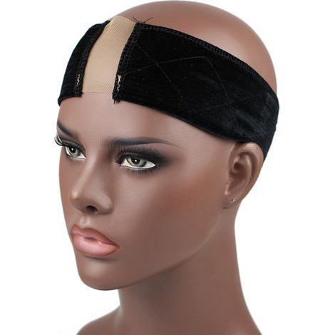 Sangle de perruque en velours confortable, bandeau flexible antidérapant pour perruques lace et frontal, ajustable doux, maintien sûr, accessoire coiffure femme (1/5)