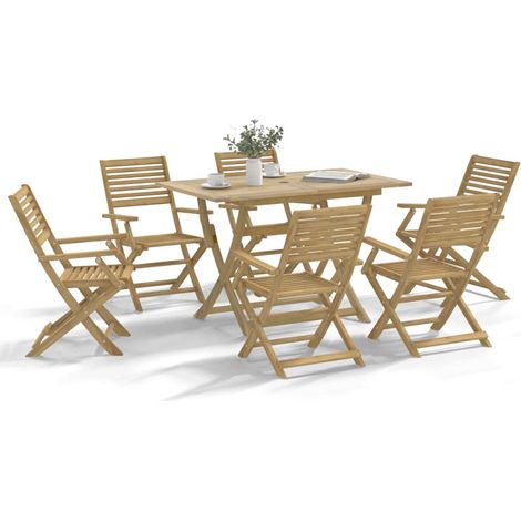 7-tlg. Garten-Essgruppe Massivholz Akazie (1/5)