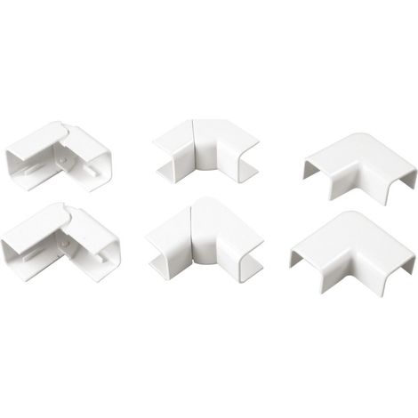 poly pool - kit accessori n° 1 per canale 20 x 15 mm, angolo esterno, interno e piano bianco