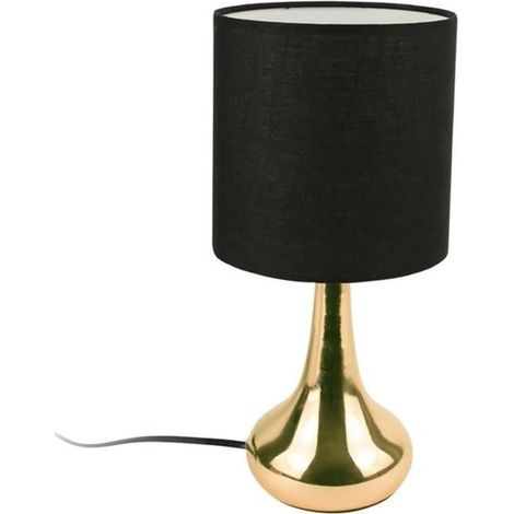 Lampe à Poser Design "Touch" 32cm Noir & Or (1/4)