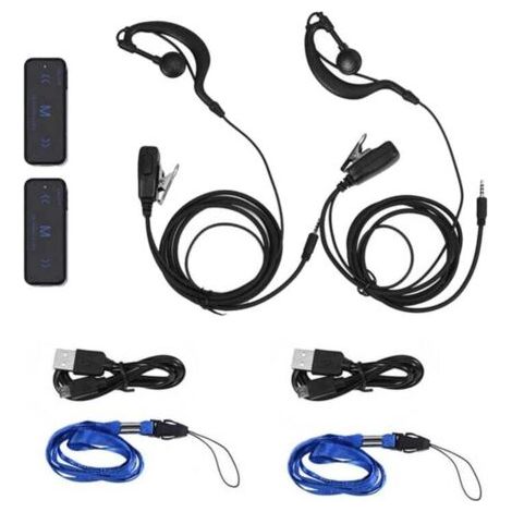 NALOOKAMIC Deux Talkies Walkies Mini 400 470 MHz Radio Bidirectionnelle 3W Avec Casque Anti Bruit USB (1/3)