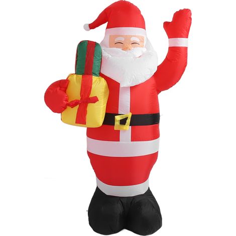 1,5 m Gonflable Lumineux Père Noël de Noël Décor Extérieur pour Jardin Pelouse Fête Décorations de Vacances Prise UE 100-240V (1/5)