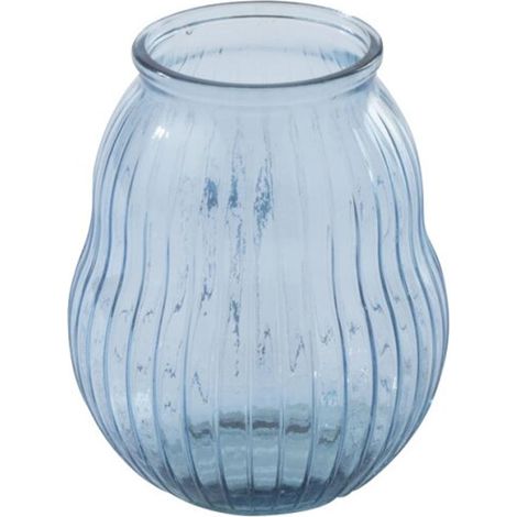 Photophore Design en Verre "Ligné" 23cm Bleu (1/2)