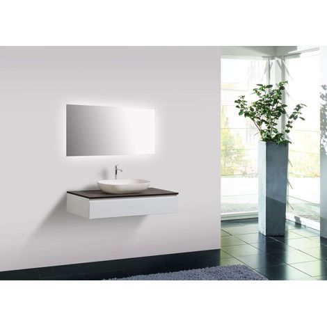 BERNSTEIN - Vision 1000 set de baño blanco mate - Con espejo LED 2137, Sin tapa ni lavabo sobre encimera Con espejo LED 2137, sin adicional Abertura, Sin fregadero (1/5)
