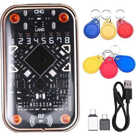 Compatible avec le simulateur de lecteur de puces RFID Chameleon Ultra V2.0 + 3 porte-clés CUID/UID, décodeur de cartes 125 kHz/13,56 MHz, copieur NFC (1/5)