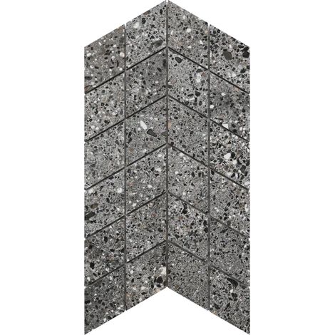 Ilcom Steinzeugmosaik auf Netz für Bad und Küche R9 17.2cm x 29.8cm - Multistone mini chevron (1/3)