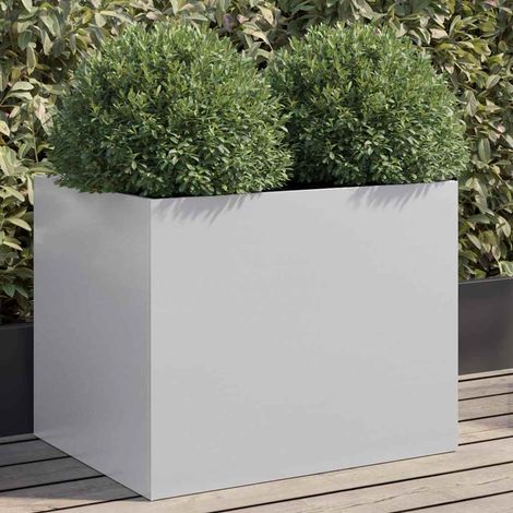 Pflanzkübel Silbern 62x47x46 cm Verzinkter Stahl