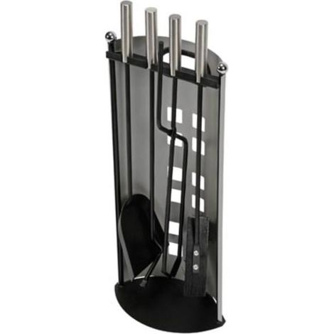 Accessoires Pour Cheminée - 4 Pièces - Gris Argent - Perel (1/3)