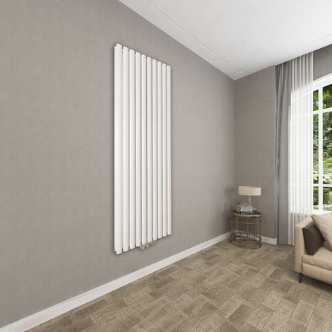 AICA Sanitär Röhrenheizkörper 1800×590mm paneelheizkörper Design Heizkörper Mittelanschluss Doppellagig Weiß 2261W (1/5)