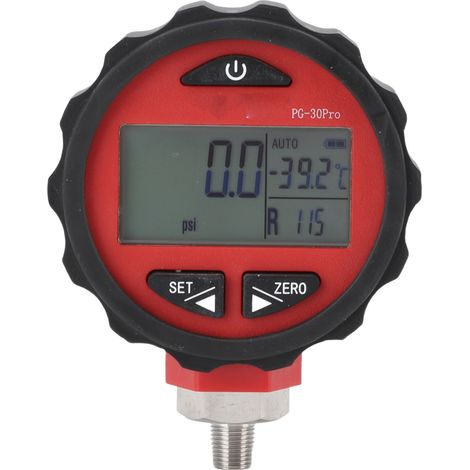Testeur pression numérique 1/8 Npt -14,5-800psi – Précision ±0,5%FS écran LCD rouge, mesure (1/5)