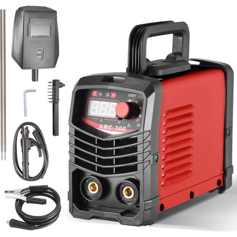 Postes à souder à l'arc à onduleur ARC MMA - 300 A IGBT, avec écran LCD numérique, 220 V, livrés avec électrodes, pince de mise à la terre, masque, brosse de soudage, électrodes et gants