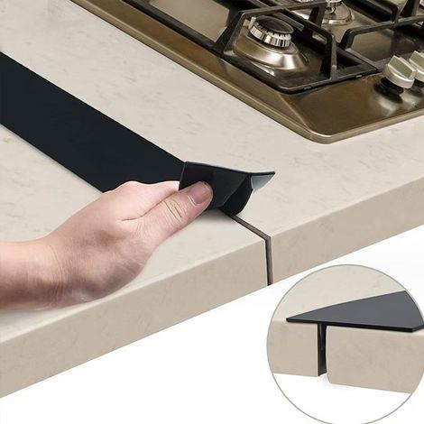 Protections en silicone pour joints de four (lot de 2), remplissage résistant à la chaleur pour joints de four, scelle les espaces entre les plaques de cuisson, protections faciles à nettoyer pour les (1/4)