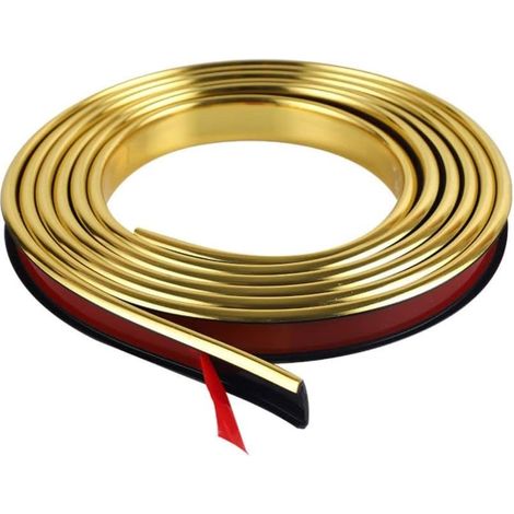 2 m langes, goldfarbenes, U-förmiges, flexibles Kantenband, selbstklebendes Kantenband zur Dekoration, weiches PVC-Möbelkantendichtungsband, wasserfest, 20 mm (1/5)