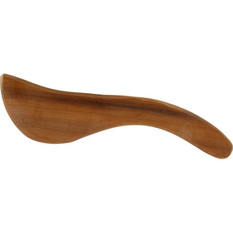 Planche de Gua Sha en Bois de Santal, Forme S Ergonomique pour Massage Facial et Détente, Accessoire de Soin Naturel Portable (1/5)