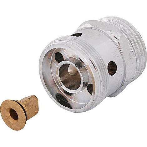 AÉRATEUR DE TUBE JS DN15 Mâle 3/4" x Mâle M28x1, CHROMÉ, DVGW