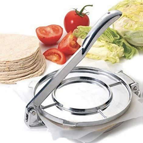 Presse à crêpes manuelle, presse à pâte universelle, machine à crêpes Tongguan domestique, 16 cm argent. (1/5)