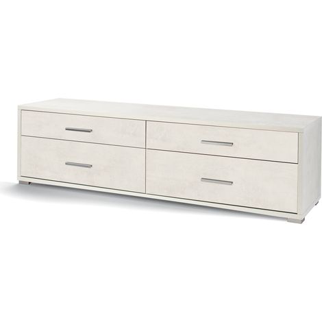 Mobile con 4 Cassetti 179x50x47 cm Ossido Bianco (1/2)