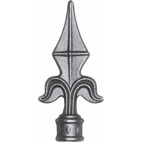 Pointe de lance - Hauteur 125mm largeur 57mm creux Ø16,5mm - Fer forgé - À souder - (1/3)