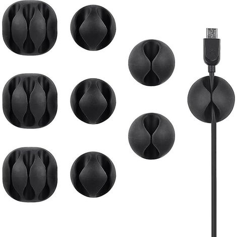 Set mit 9 Kabelclips, ideal zum Organisieren und Verwalten von Ladekabeln zu Hause oder im Büro. (1/5)