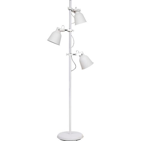 Lámpara de Pie Metálica con 3 Focos Orientables, Altura Regulable