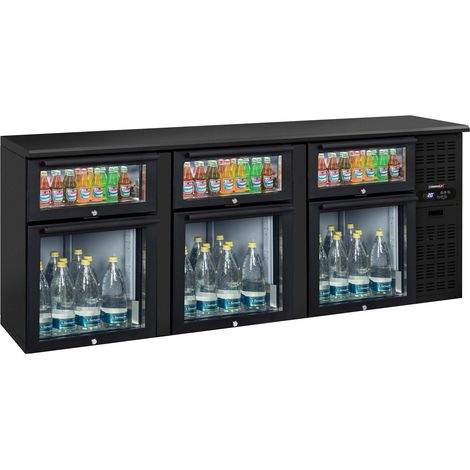 Arrière bar réfrigéré 3 x 2 tiroirs mixtes vitrés - 485l - L 2 085 x P 535 x H 860 mm - 373 W / 230 V - Casselin (1/2)