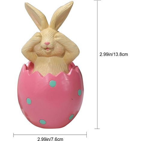 Décoration de Pâques : Lapin assis sur une coquille d'œuf, ornement en résine, cadeau pour enfants et amis. (1/5)