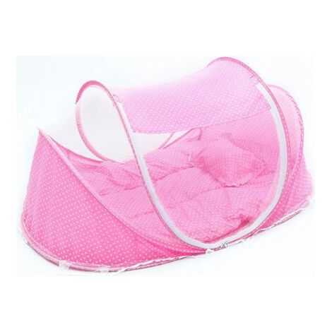 DEESSE SHOP-Tente Moustiquaire Bébé pliable avec matelas - Rose