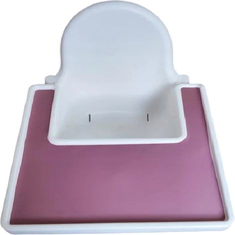 Tappetino sagomato in silicone, compatibile con il seggiolone Ikea Antilop color malva. (1/5)