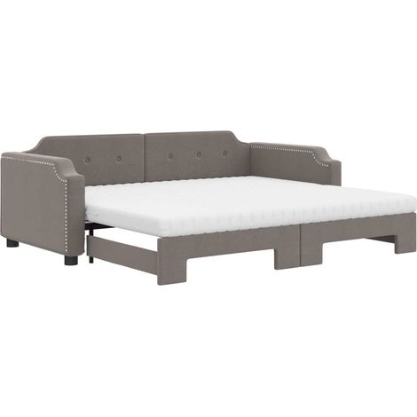 Maison Exclusive - Tagesbett Ausziehbar mit Matratzen Taupe 100x2
