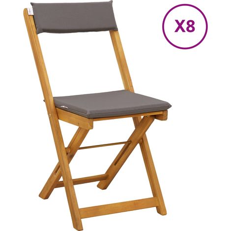 Outdoor Bistro Chairs Folding 8 pcs Dark Grey 40 x 53 x 80 cm vidaXL