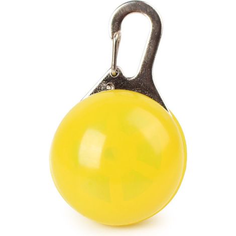 2 Pièces LED Illuminé Chien Marche Lampe Pendentif Collier, Flash Collier de Sécurité Flash pour Chien Chat Animal Anti-Perdu Coureur Jogger Biker (Jaune) - 5.53.52.5cm