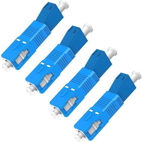 Lot de 4 Adaptateur Fibre Optique SC vers LC, Monomode 9/125um, Connecteur Hybride pour Réseau et Test (1/5)
